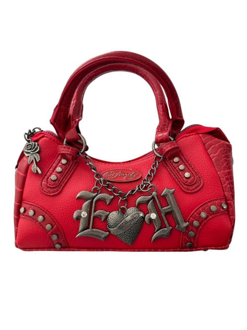 NWOT Ed Hardy Red Handbag vegan leather